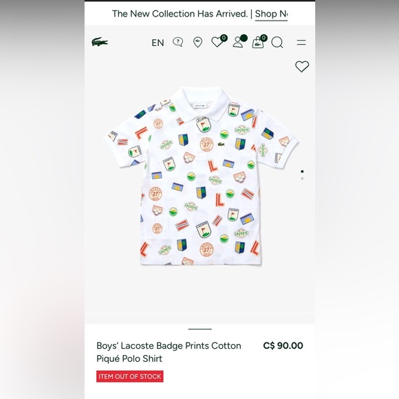 Lacoste Kids Polo Shirt - White with Colorful Graphics - Picture 5 of 5